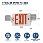 2 Pack LED Exit Sign with Emergency Lights,UL 924,Battery Backup