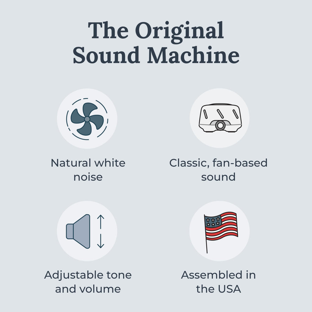 Yogasleep Dohm (White/Gray) The Original White Noise Machine, Relaxing Natural Sound from a Real Fan, Sleep Aid & Noise Cancelling for Adults & Baby