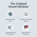 Yogasleep Dohm (White/Gray) The Original White Noise Machine, Relaxing Natural Sound from a Real Fan, Sleep Aid & Noise Cancelling for Adults & Baby