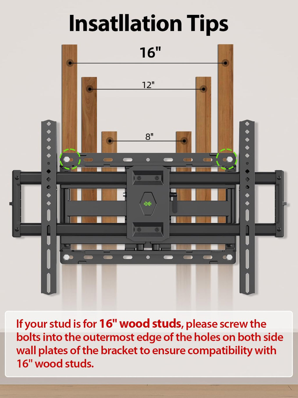 USX Mount Full Motion TV Wall Mount for 42-90 inch TV Holds up to 132lbs