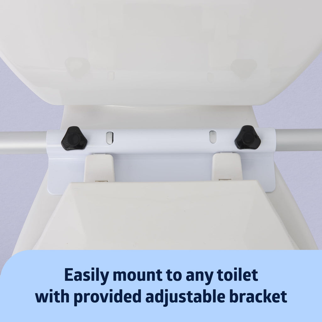 Medline Toilet Handle Safety Rail, Aluminum Grab Bar for Bathroom, 27.5" to 32" Adjustable Height, 250-lb. Capacity