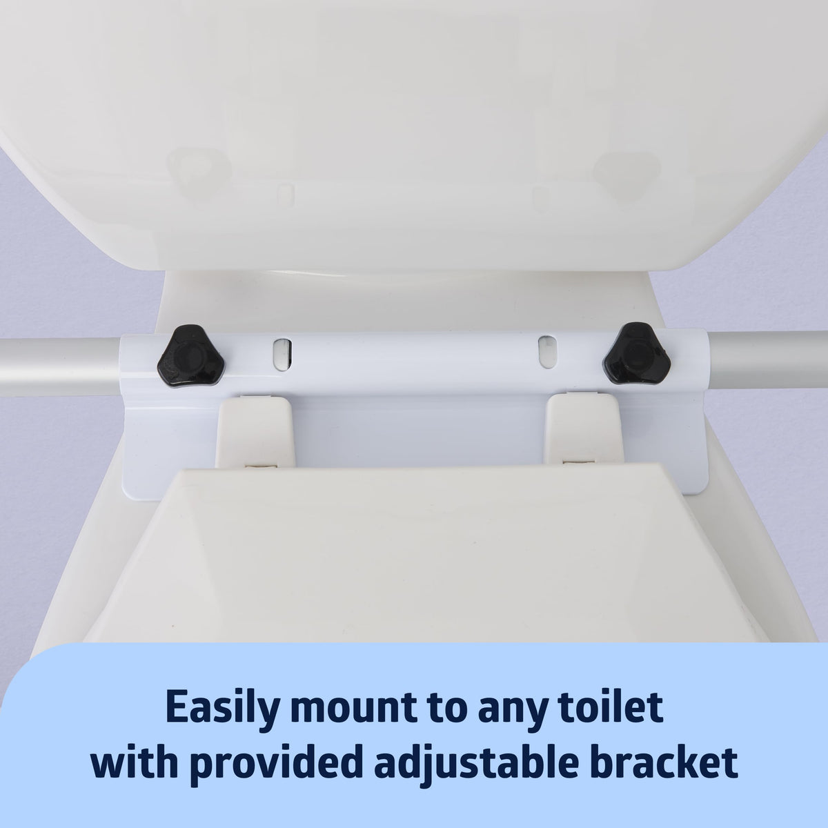 Medline Toilet Handle Safety Rail, Aluminum Grab Bar for Bathroom, 27.5" to 32" Adjustable Height, 250-lb. Capacity