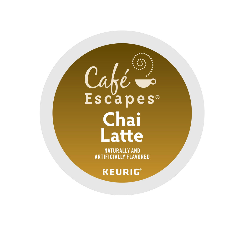 Cafe Escapes, Chai Latte Tea Beverage, Single-Serve Keurig K-Cup Pods, 72 Count (3 Boxes of 24 Pods)