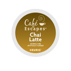 Cafe Escapes, Chai Latte Tea Beverage, Single-Serve Keurig K-Cup Pods, 72 Count (3 Boxes of 24 Pods)