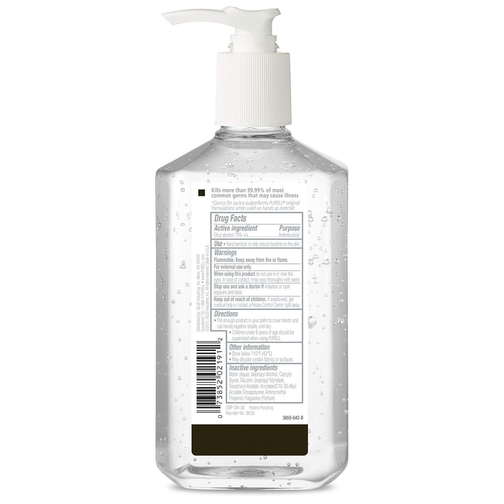 Purell Hand Sanitizer Refreshing Gel Pump Bottle, 12ct x 12 fl oz - 3659-12