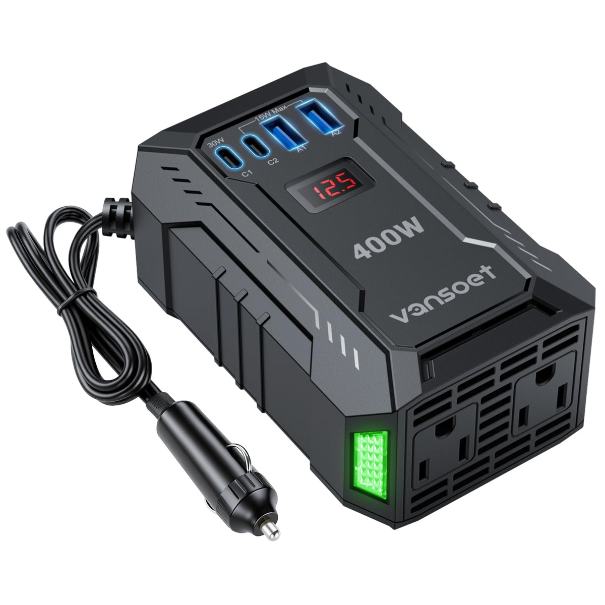 400W Power Inverter for Vehicles 12V to 110V Inverter[Black]