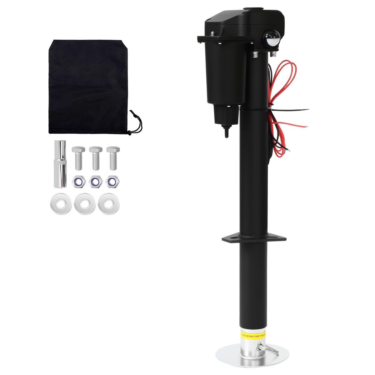 12V Electric Tongue Jack 3500lb A-Frame Heavy Duty Trailer Jack 18” Travel Add 4.5” with The Drop Foot & LED Light for Travel Trailer Camper