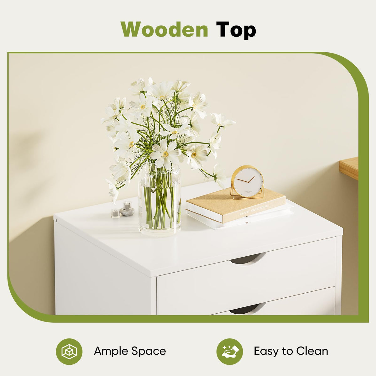 Sweetcrispy 7 Drawer Rolling Storage Cabinet with Wheels, Wood Organizer