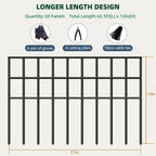 42.5ft(L) x 13in(H) Animal Barrier Fence, 30 Panels No Dig Garden Fence for Dog Rabbit, Rustproof Anti Digging Barrier, Garden Edging Border Ground