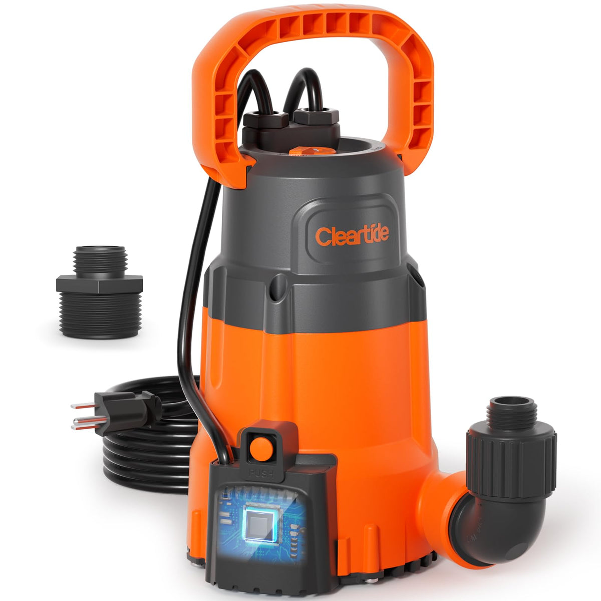 1/3 HP Submersible Utility Pump, 2790 GPH High Flow, Portable Sump Pump with Auto Water Sensor, Ideal for Pool, Flooded Basement, Hot Tub, Pond and