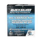 Quicksilver 4-Stroke Oil Change Kit – for Mercury Outboard Engines – 15, 20, 25, 30, 40, 50, 60, 75, 90, 115, 150, 175, 200, 225, 250, 300, 350, 400