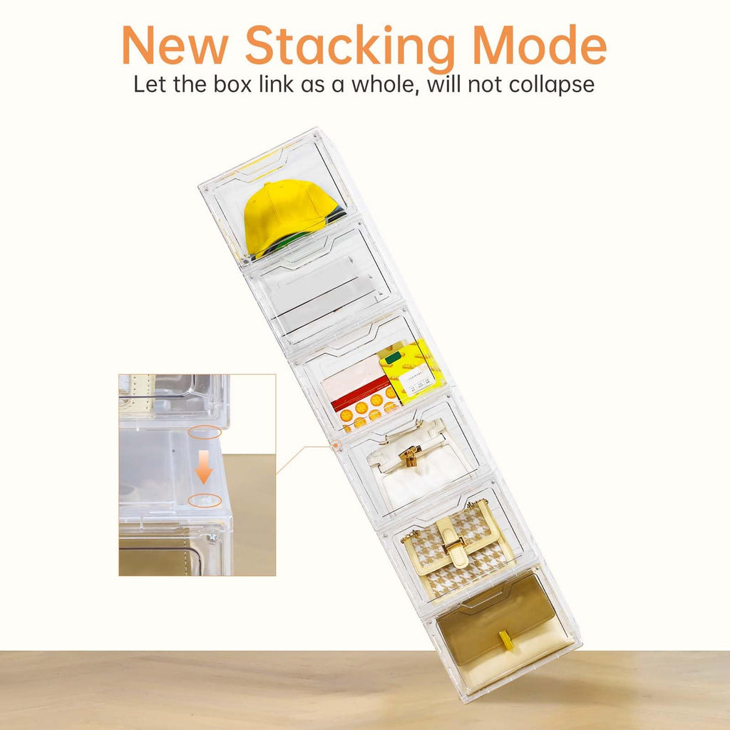 6 Pack Clear Storage Bins with Lids, 19 Qt Closet Organizers and Storage