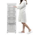 BAOKALER 4-Tier Laundry Hamper Sorter, Vertical Laundry Baskets with Wheel