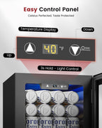 Feelfunn 24 Can Beverage Refrigerator,18L Mini Fridge, Black