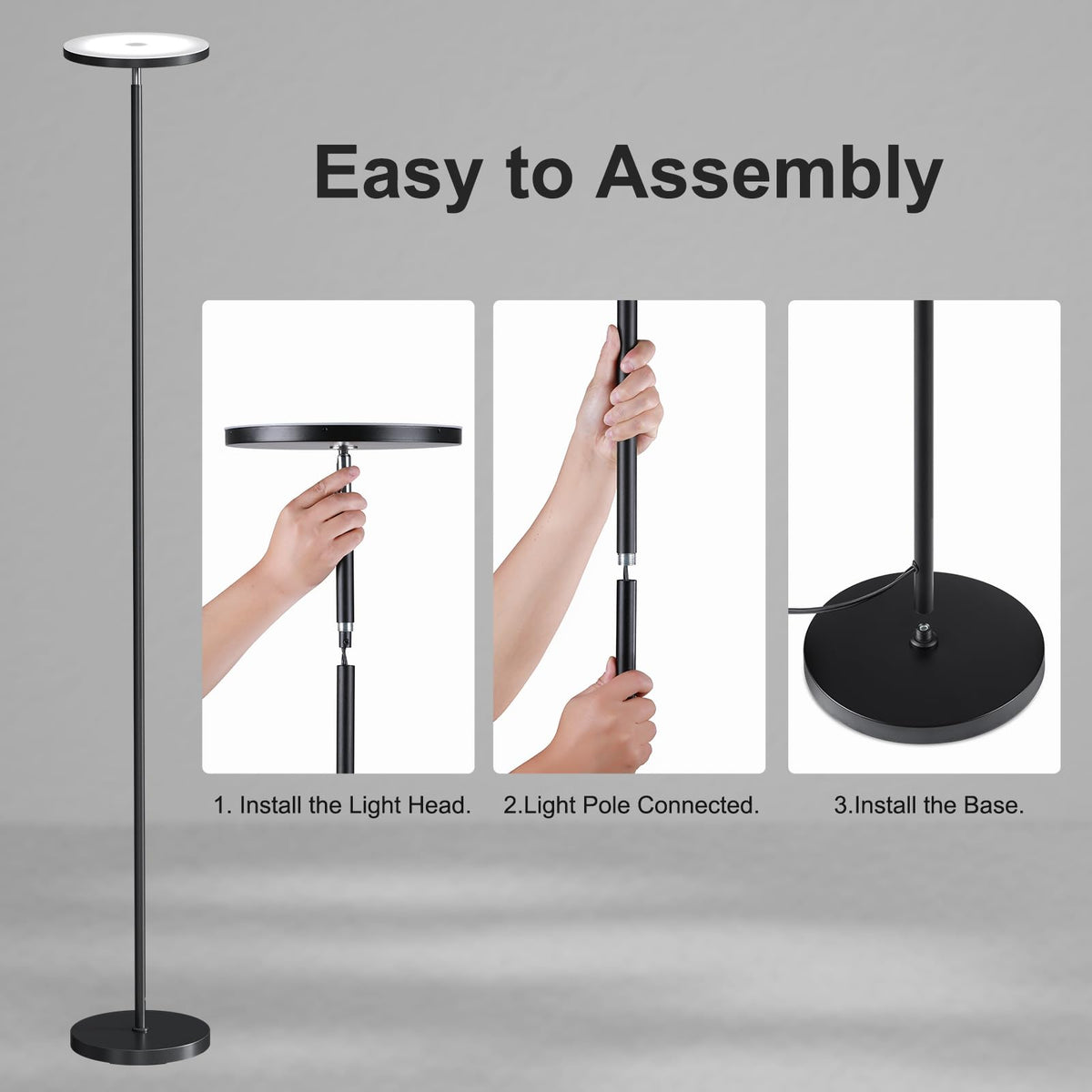 SUNMORY Floor Lamps for Living Room，LED Standing Lamp with Remote Control