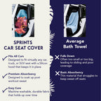 Sprints Prints Athletic Running Towel, Full-Sized, Car Seat Cover - Moisture Wicking (Midnight Mile)
