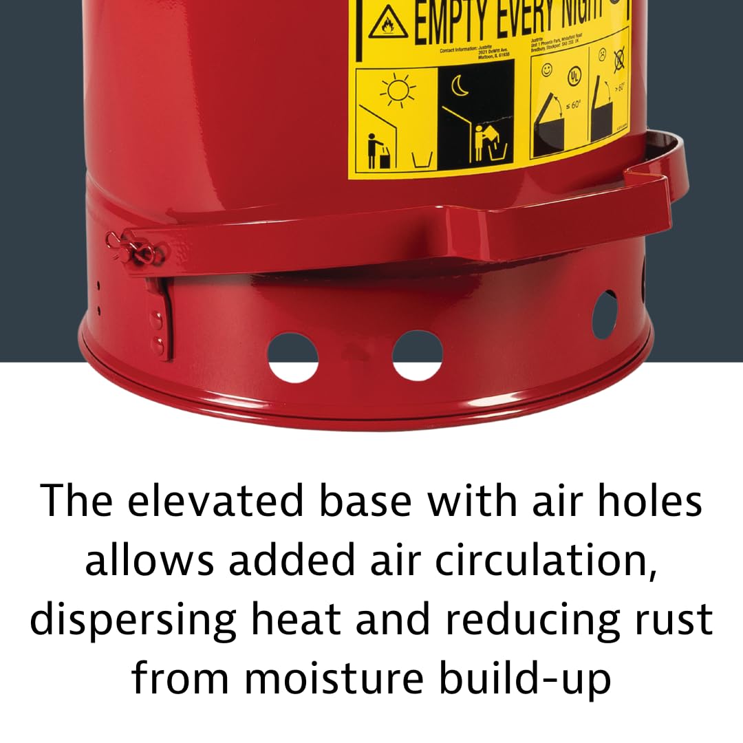 Justrite 6 Gallon Galvanized Steel Oily Waste Can