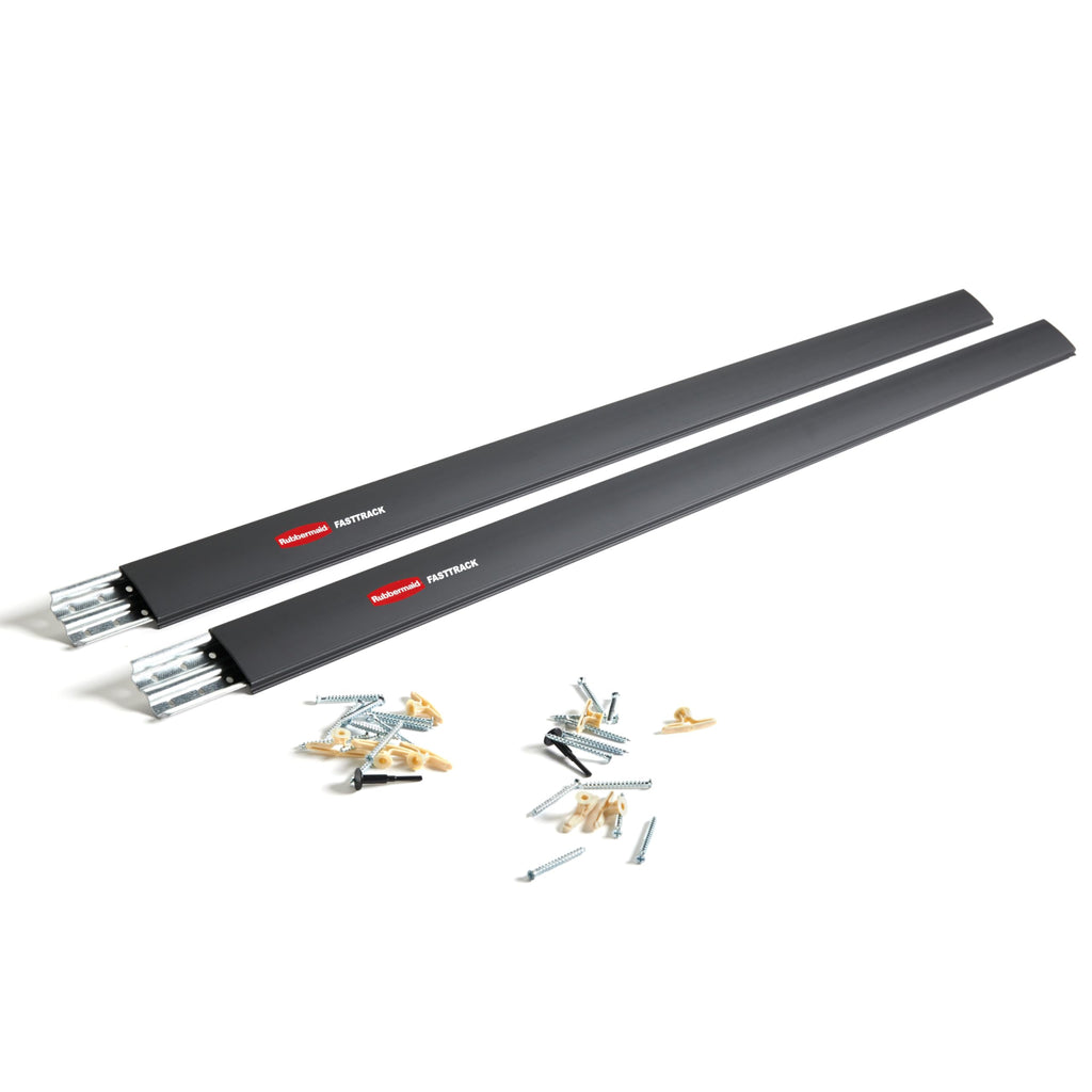 Rubbermaid Fasttrack Wall Mounted Storage and Organization System Rail Horizontal 48" 2-Pack Holds up to 1750 pounds Each Rail for Home/Garage