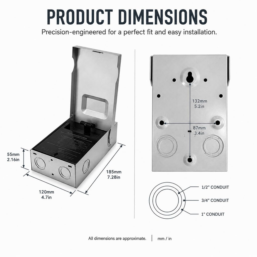 6 Pack AC Disconnect Boxes 60A Non-Fused, Pull-Out HVAC Disconnect Switch for Outdoor Air Conditioner Units