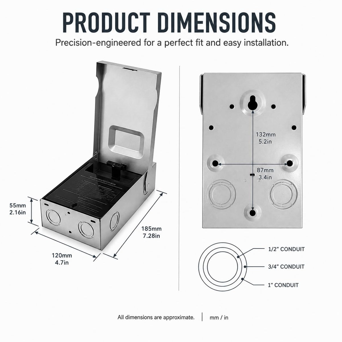 6 Pack AC Disconnect Boxes 60A Non-Fused, Pull-Out HVAC Disconnect Switch for Outdoor Air Conditioner Units