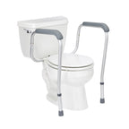 Medline Toilet Handle Safety Rail, Aluminum Grab Bar for Bathroom, 27.5" to 32" Adjustable Height, 250-lb. Capacity