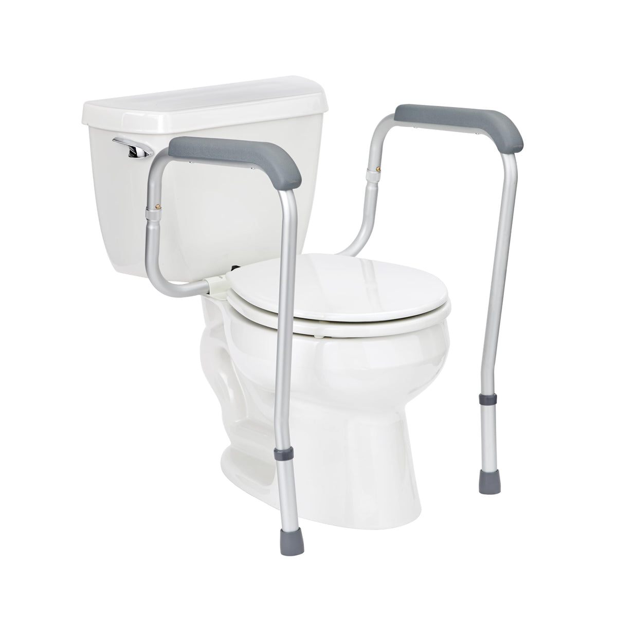 Medline Toilet Handle Safety Rail, Aluminum Grab Bar for Bathroom, 27.5" to 32" Adjustable Height, 250-lb. Capacity