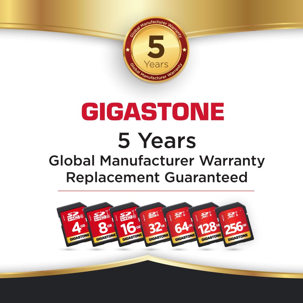 GIGASTONE 32GB SD Card 5-Pack UHS-I U1 Class 10 SDHC Memory Card High-Speed up to 80MB/s Full HD Video Compatible with Digital Camera, SPYPOINT