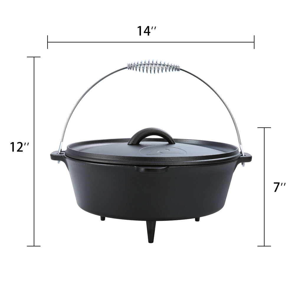 Ozark Trail 5-Quart Pre-Seasoned Cast Iron Dutch Oven with Spiral Bail Handle