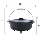 Ozark Trail 5-Quart Pre-Seasoned Cast Iron Dutch Oven with Spiral Bail Handle
