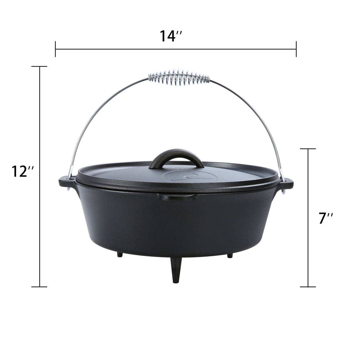 Ozark Trail 5-Quart Pre-Seasoned Cast Iron Dutch Oven with Spiral Bail Handle
