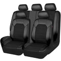 CAR PASS Leather and 3D Air Mesh Universal Fit Car Seat Covers, for Sedans,Trucks,Suvs,Airbag Compatible,Zipper Design and Reserved Opening Holes for