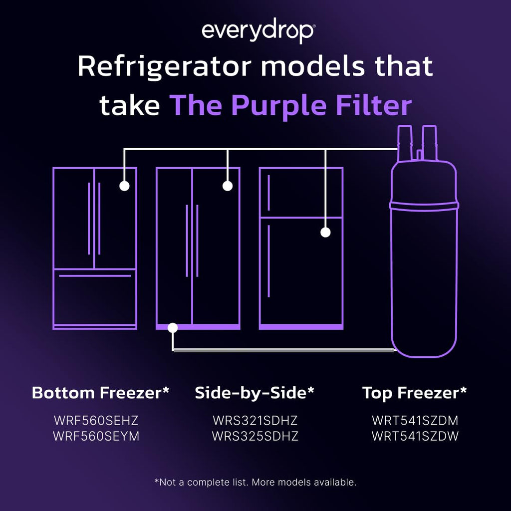 everydrop by Whirlpool Ice & Water Refrigerator Filter 1, Purple, EDR1RXD1