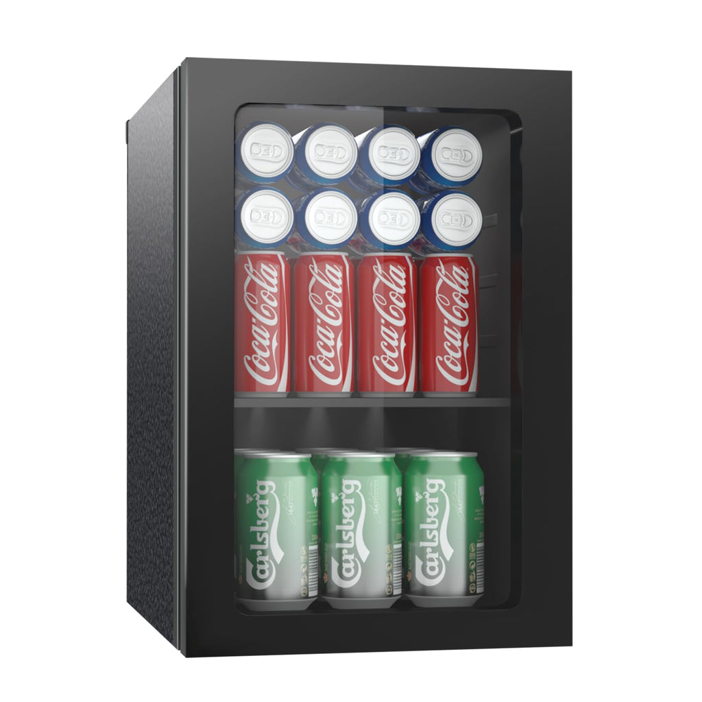 Erivess 24 Cans Mini Fridge, 18L Beverage Refrigerator Cooler, Black
