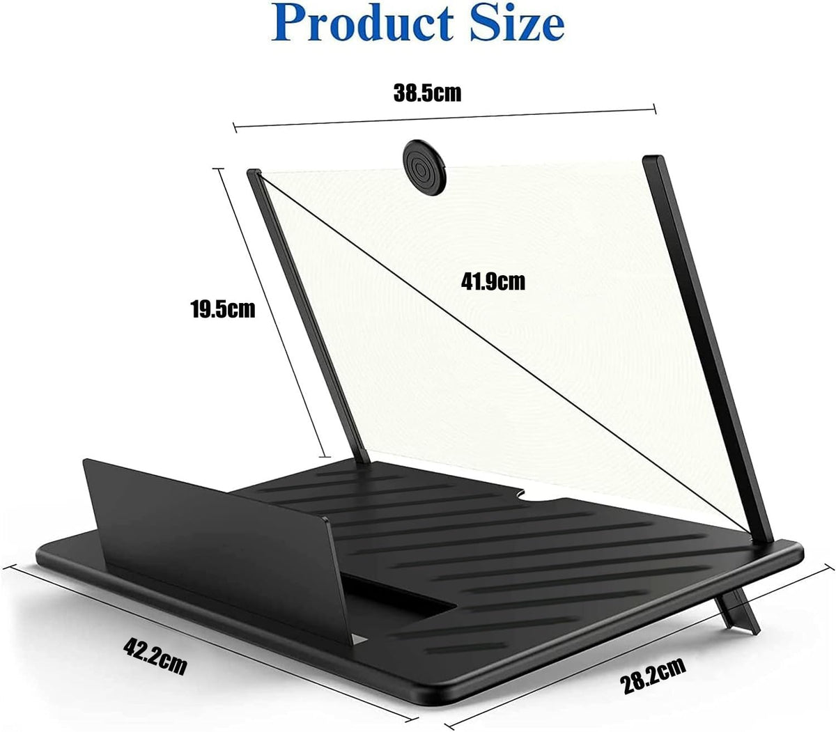 20" Screen Magnifier – 3D HD Cell Phone Magnifing Screen Enlarger Projector for Movies Videos and Gaming – Foldable Phone Stand Holder with Screen