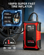 Gooloo Jump Starter with Air Compressor, 3000A Portable Car Battery Jump Starter (9.0L Gas/6.5L Diesel) with 150PSI Digital Tire Inflator, 12V Car