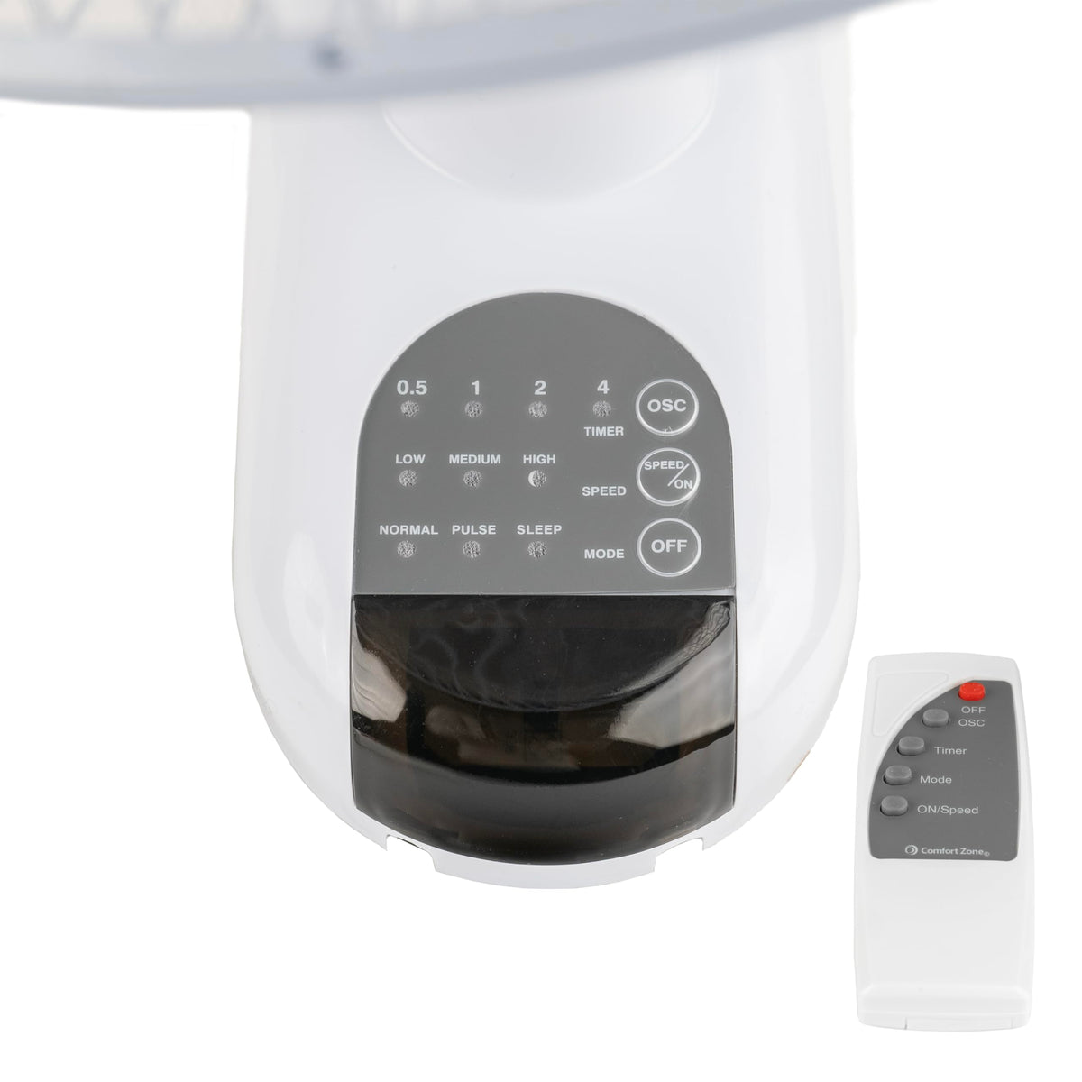 COMFORT ZONE 16" Oscillating Wall Mount Fan with Remote & Timer - White