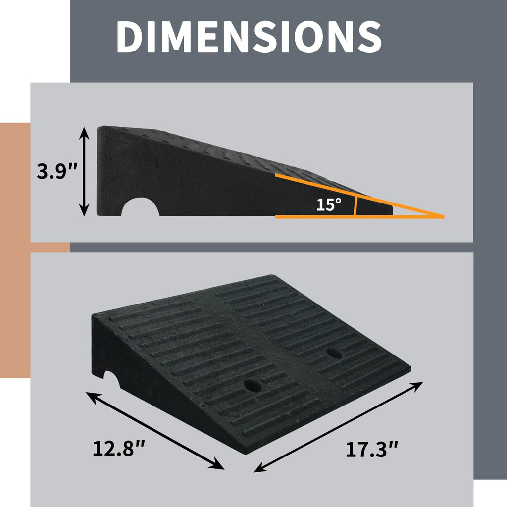 Curb Ramps for Wheelchairs 3.9 in Rise 2 Pack