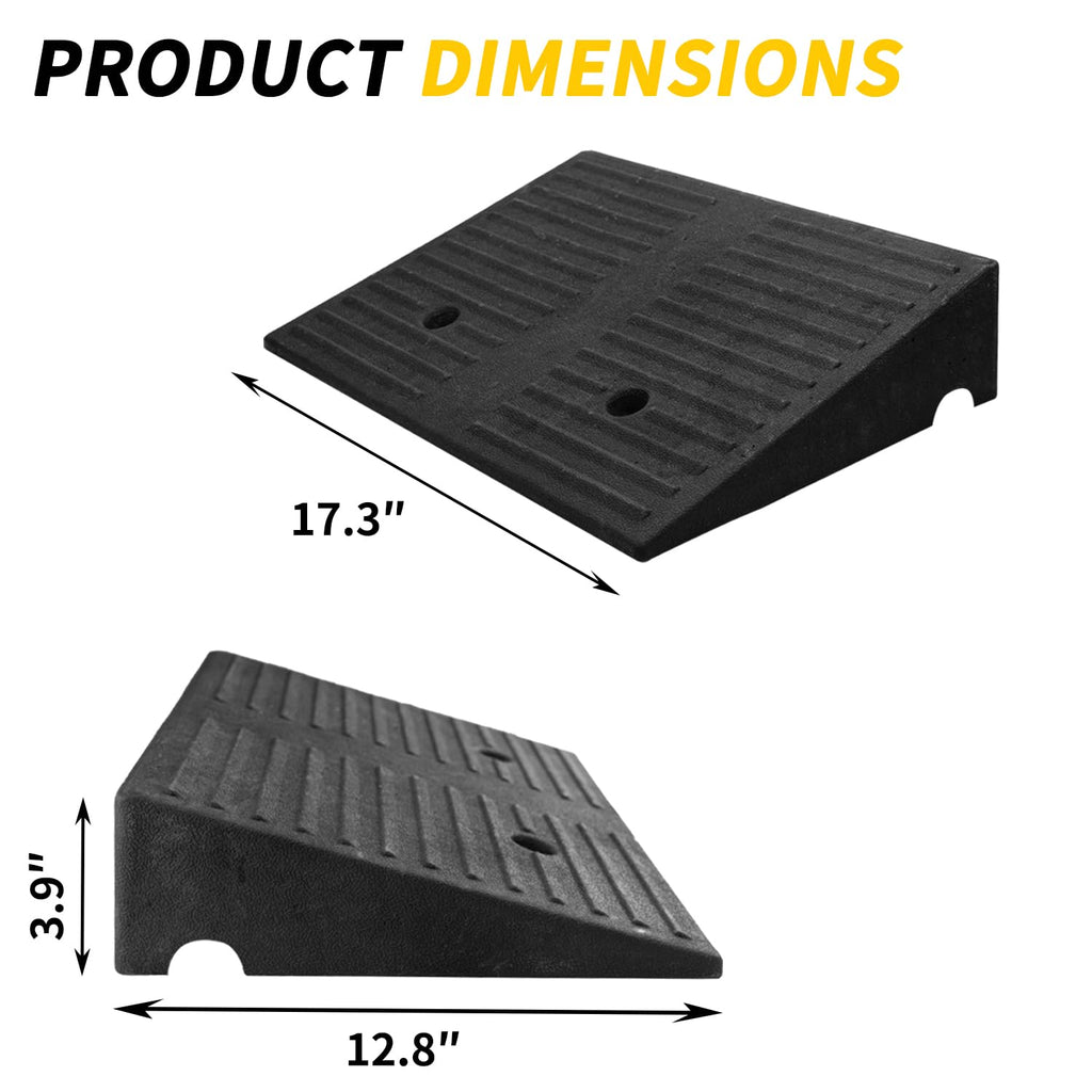Rubber Curb Ramps for Driveway 4.0 inch Rise 2 Pack