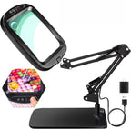10X 30X Extra Large Magnifying Glass with Light and Stand 7-inch