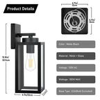 Outdoor Wall Light Fixtures, Modern Black Exterior Wall Lanterns