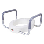Carex 3.5 Inch Raised Toilet Seat with Arms, Elongated Toilet Seat Riser, Up to 250 lbs Capacity, Elevating & Raising Seat for Elderly & Handicap