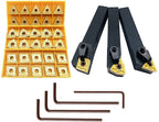 5/8" 36PCS Indexable Carbide Lathe Turning Tool Insert Holder Bit Set MTJNR1616H16 + MWLNR1616H08 + MCLNR1616H12 with CNMG 431 + WNMG 431 + TNMG 331