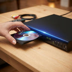 Blu Ray DVD Player, 1080P Home Theater Disc System, Play All DVDs and Region A 1 Blu-Rays, Support Max 128G USB Flash Drive + HDMI/AV/Coaxial Output