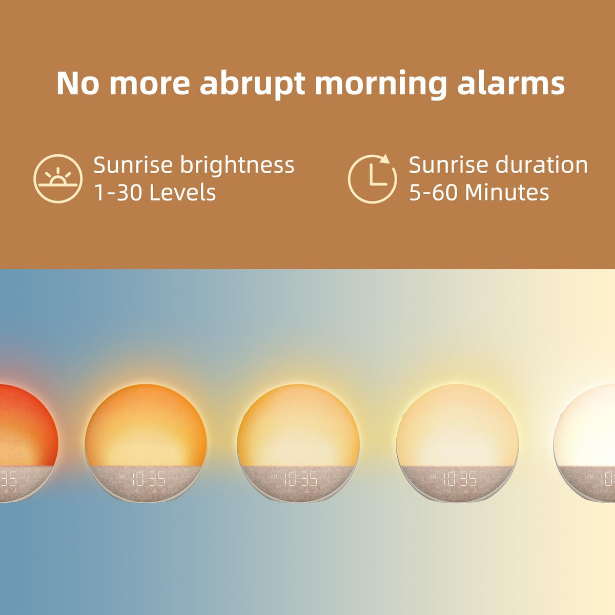Odokee Sunrise Alarm Clock White Noise Machine: Natural Wake Up Light