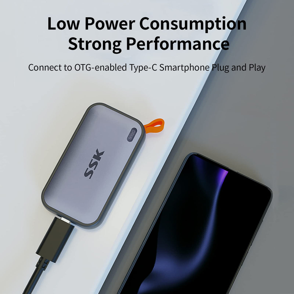 SSK Portable SSD 500GB External Solid State Hard Drive USB C Up to 1050MB/s