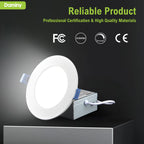 DAMINY 12 Pack 6 Inch LED Recessed Lighting, Canless Wafer Downlight