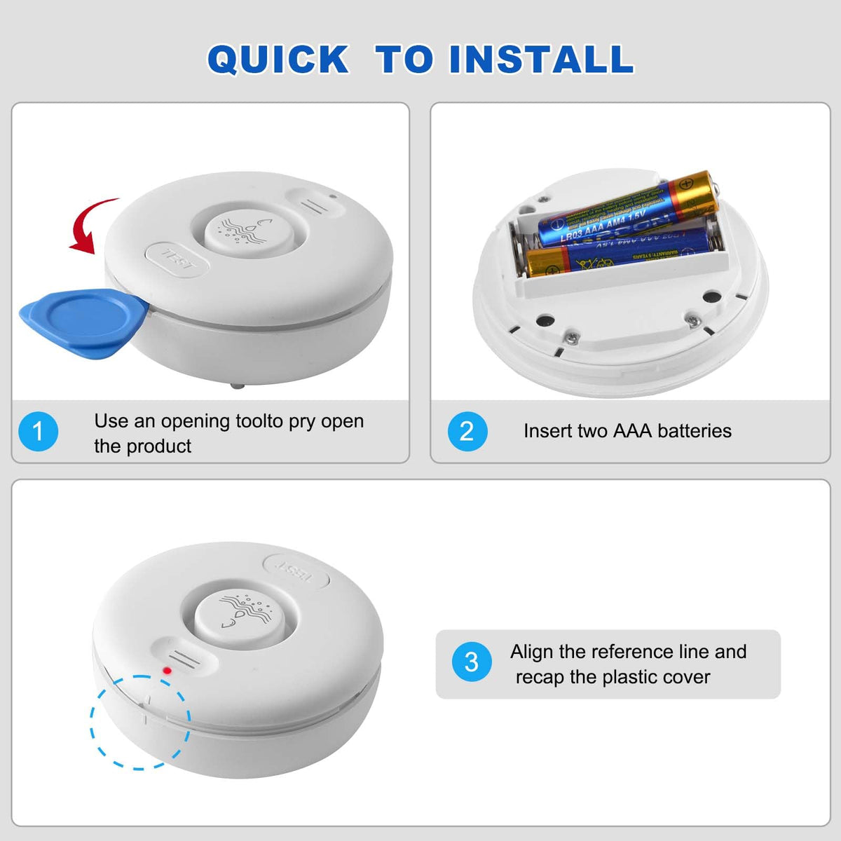 5 Pack Water Leak Alarm Detector, 0-120dB Adjustable, IP67