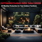 Patio Furniture Cover Rectangle - 110 Inch Outdoor Table Cover Waterproof & Heavy Duty, Large 600D Lawn Furniture Sofa Set Covers for Outside Dining