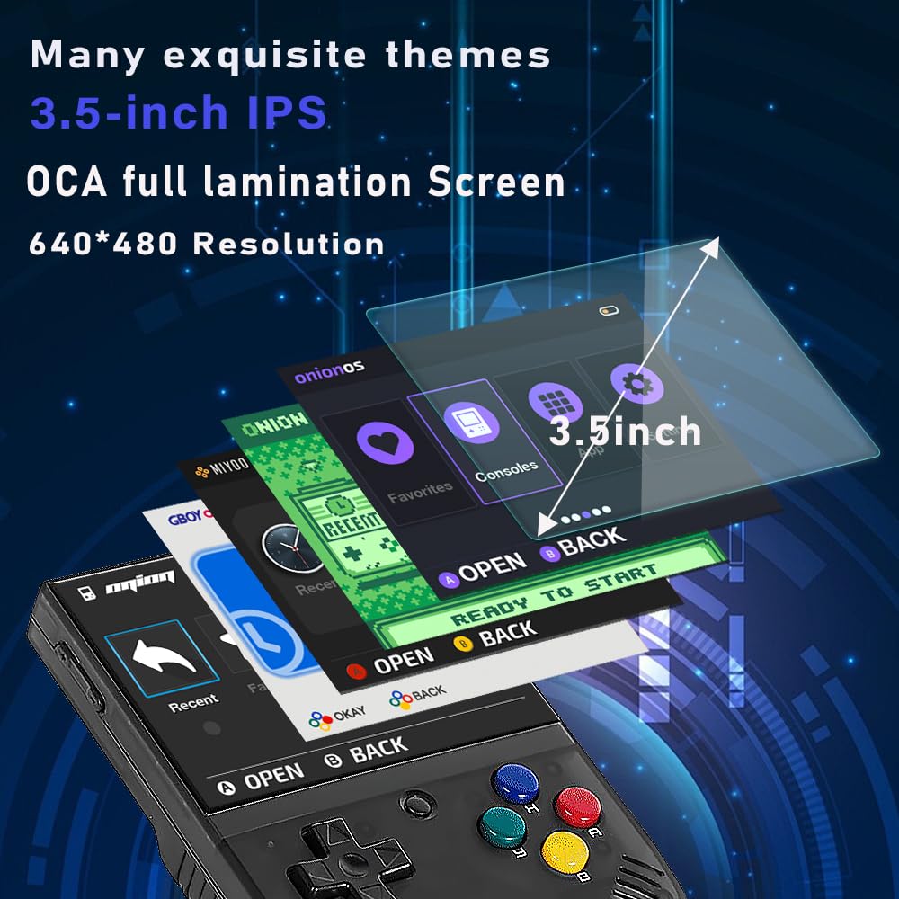 Miyoo Mini Plus with Portable Case Retro Emulator Handheld Game Console Latest Version with WiFi & RTC, 3.5’’ 640*480 IPS Screen 3000mAh Battery