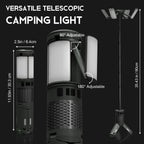Telescopic Camping Lights with Stand, 40H Playtime, Magnetic Base